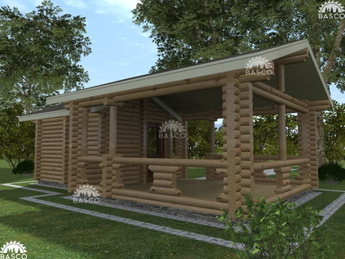 Баня с беседкой — «Дуэт»