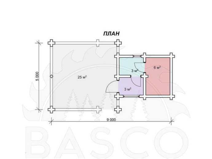 Баня с беседкой — «Дуэт»