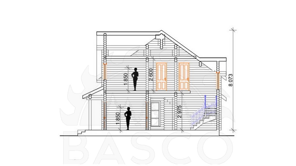 Двухэтажный дом «Ариадна» — План в разрезе