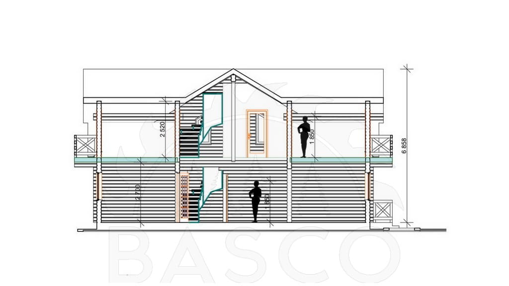 Деревянный дом «Барселона» — План в разрезе