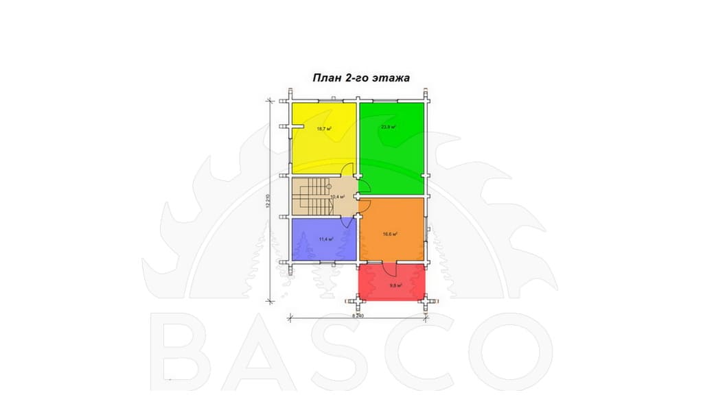 Быстровозводимый дом «Бикар» — План 2-го этажа