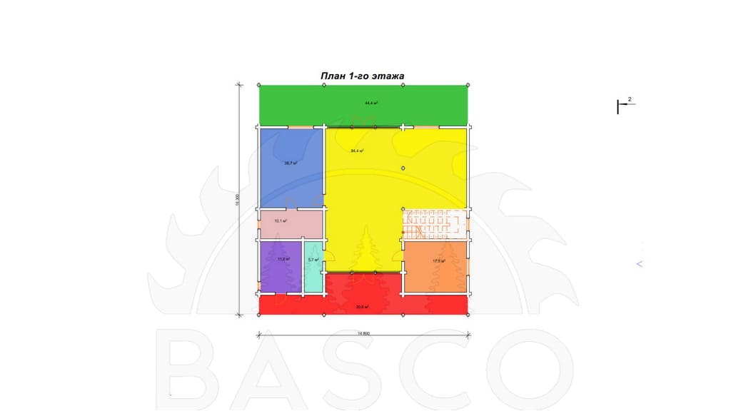 Большой особняк — «Фрегат» — План 1-го этажа