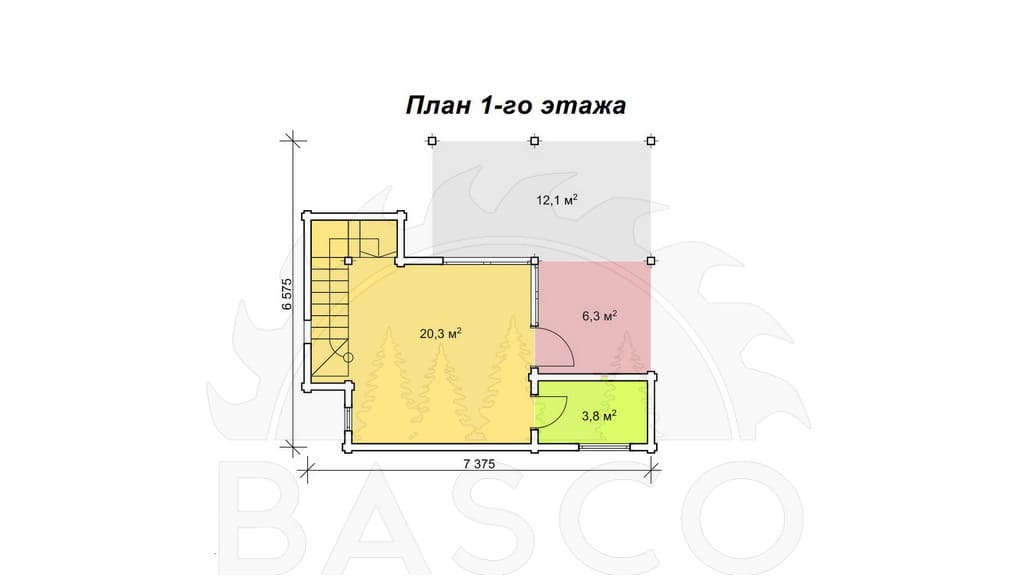 Стильный загородный дом — «Индиго» — План 1-го этажа