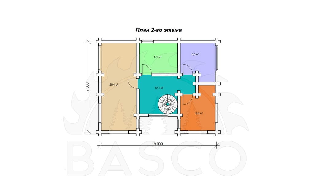 Дом из бруса — «Вивальди» — План 2-го этажа